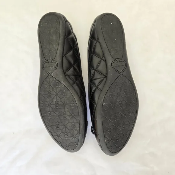 Kate Spade Black Leather Quilted Flats - Picture 10 of 13